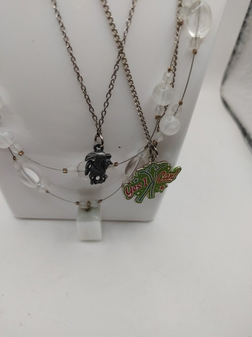 VTG Lot Of 3 Necklaces Pegasus Signed F. T. Spring Ring/ Lobster CLOSURE
